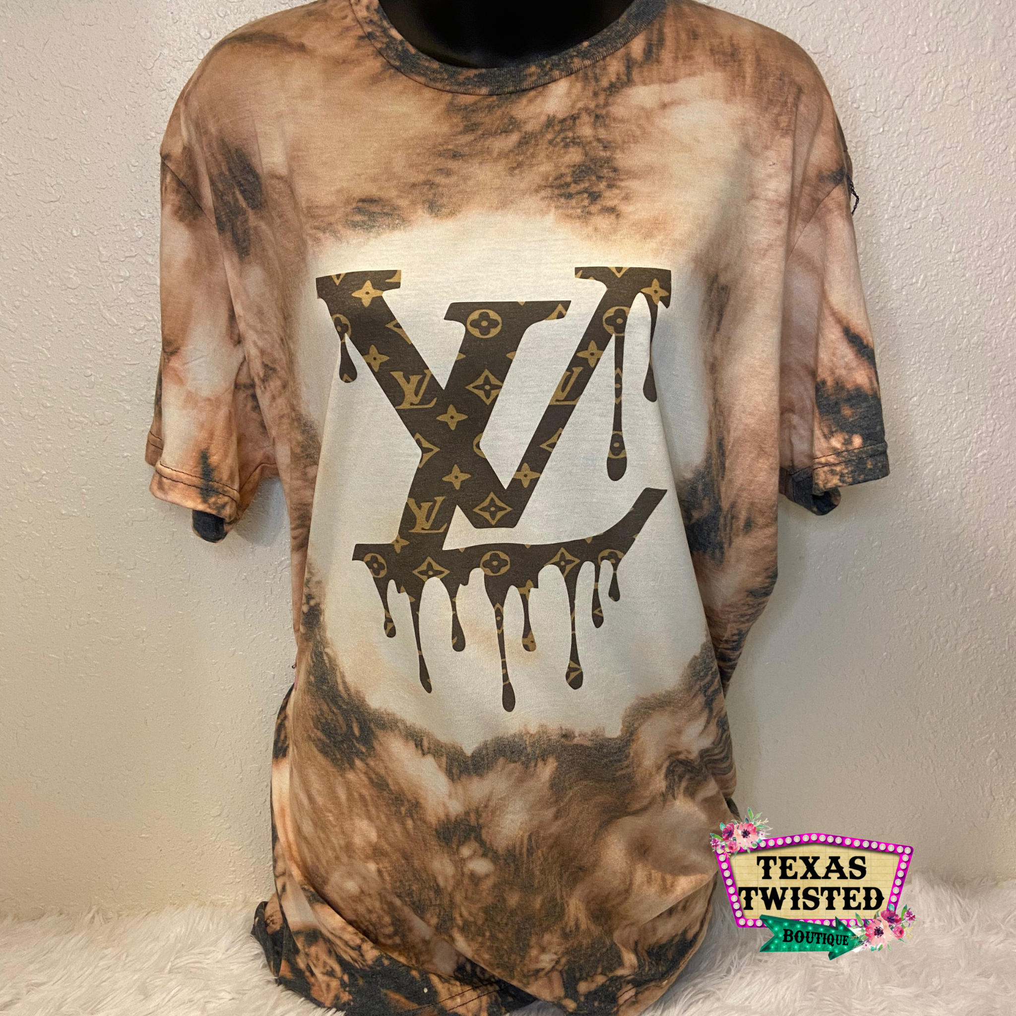 Bleached LV Drip Boujee Graphic Tee – Texas Twisted Boutique