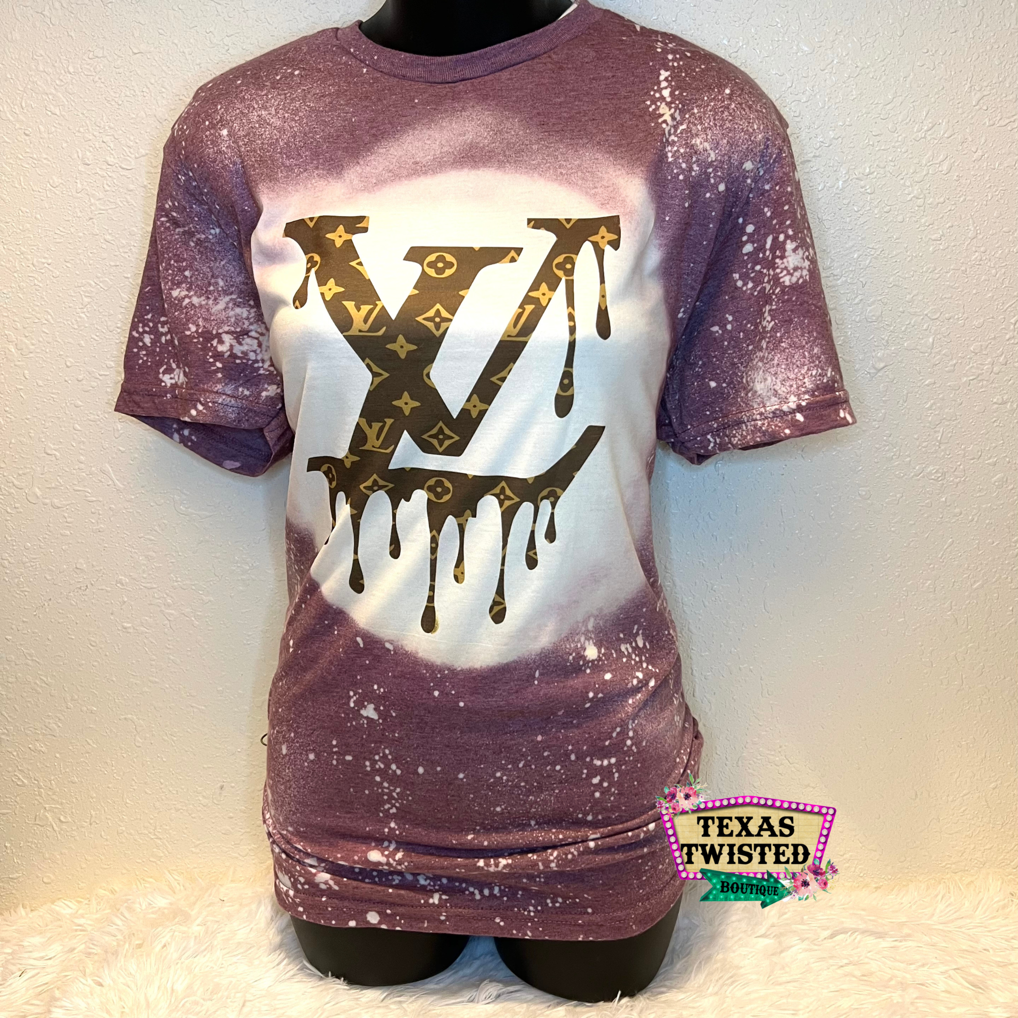 Classic LV Drip Bleached Graphic Tee – Texas Twisted Boutique