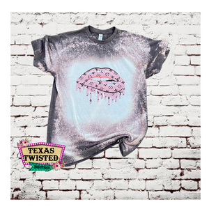 LV Pink Lips Custom Tee• Made In-house – Texas Twisted Boutique