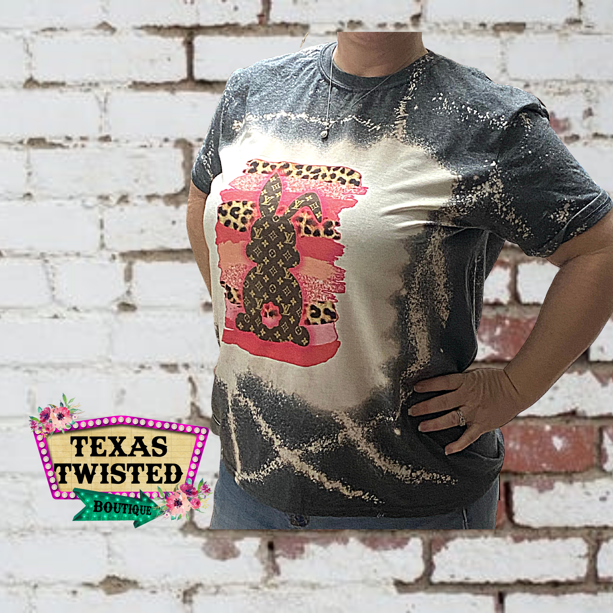 Texas Twisted Boutique LV Bunny Tee Large