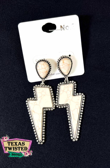 Western Lightning Bolt Punchy Cowgirl Earrings